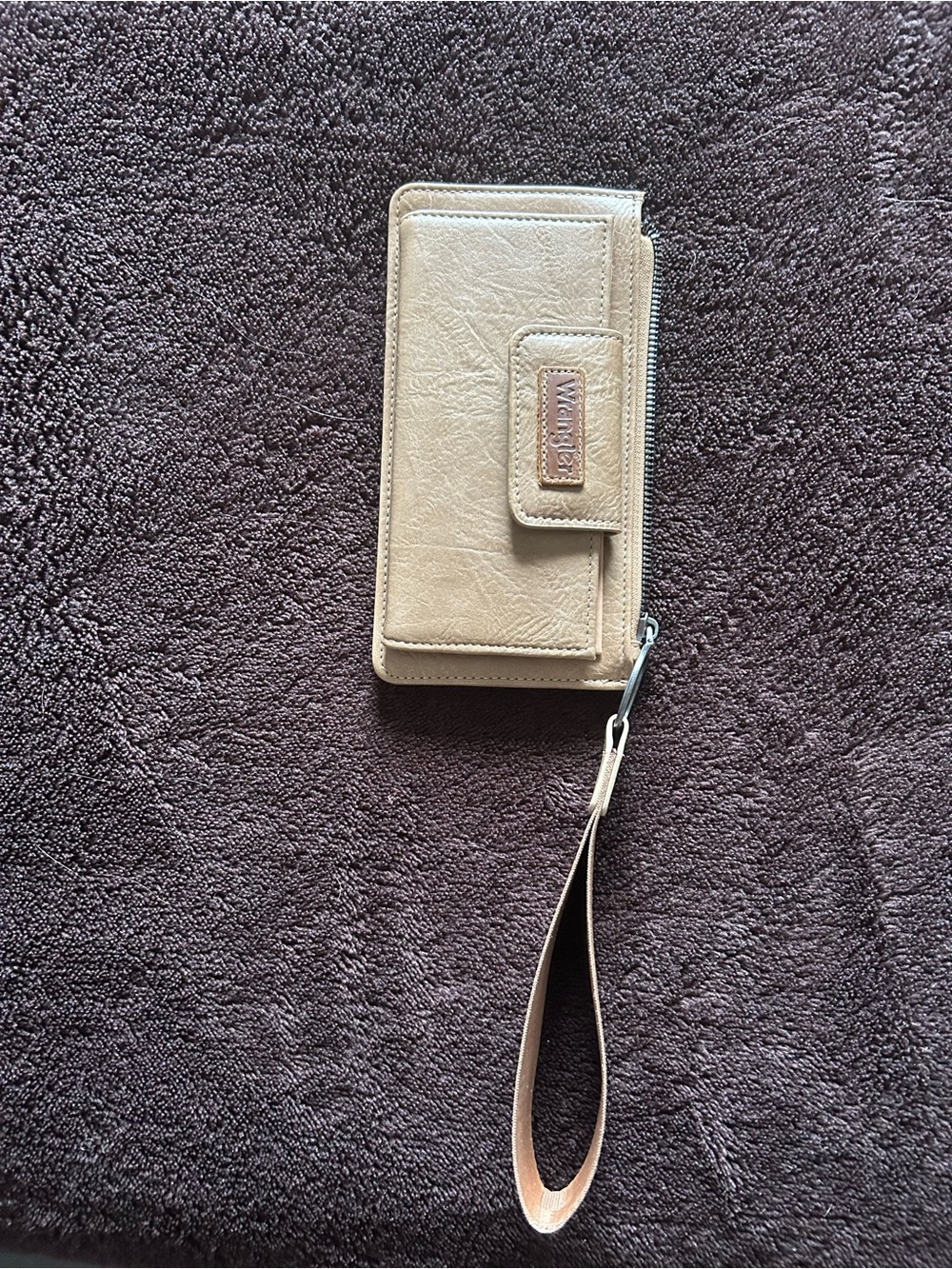 Wrangler Tan Wristlet Wallet Phone Case with Zipper